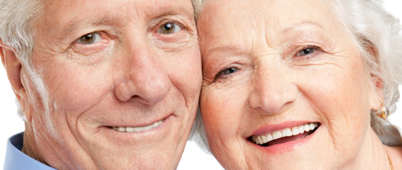 Happy aged couple portrait